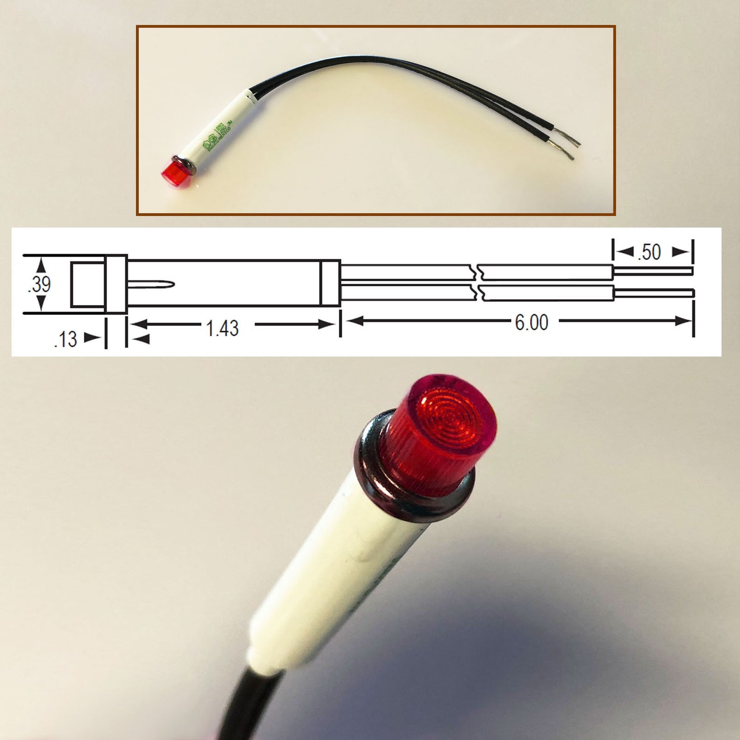 Mesa Boogie Type Red Pilot Light Lamp 120V 125V For Subway Rocket Subway Blues