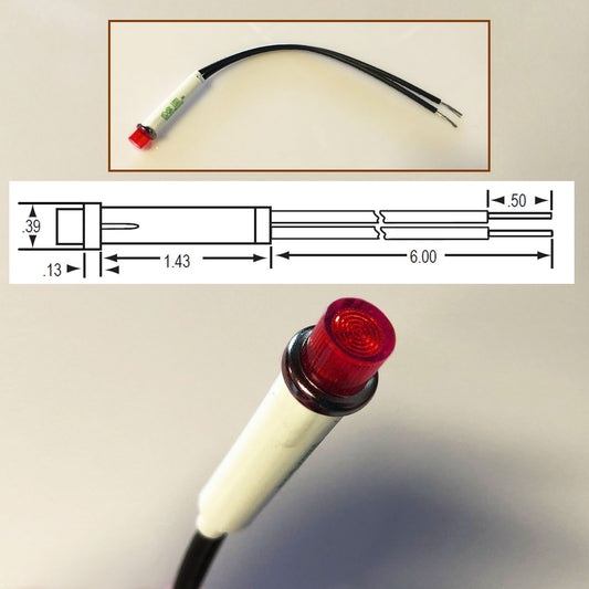 Mesa Boogie Type Red Pilot Light Lamp 120V 125V For Subway Rocket Subway Blues