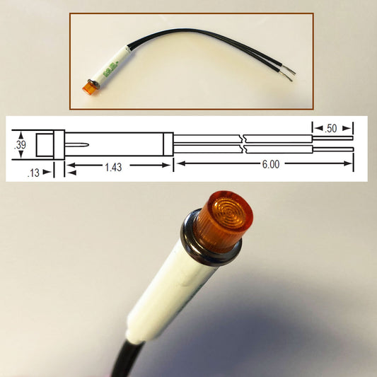 Mesa Boogie Type Amber Pilot Light Lamp 120V 125V For Amplifier Front Panel