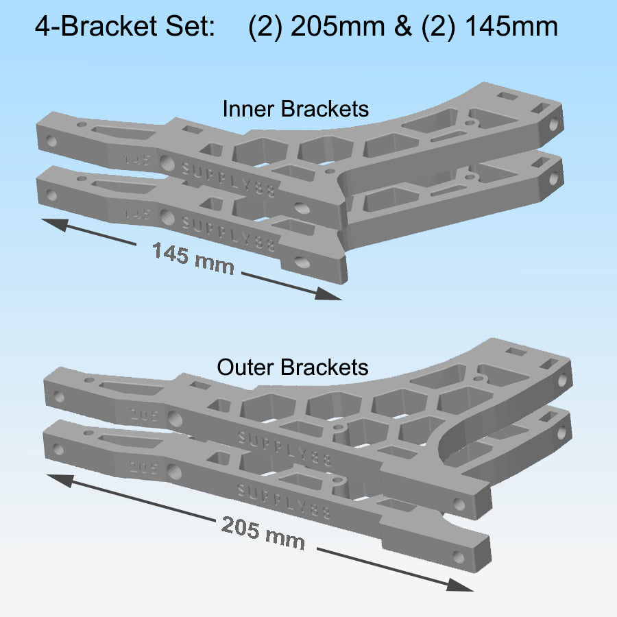 Action Brackets Set of 4 with 145mm Inner Brackets (for YC, Weber)