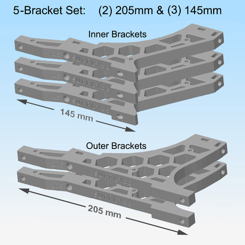 Action Brackets Set of 5 with 145mm Inner Brackets (for YC, Weber)