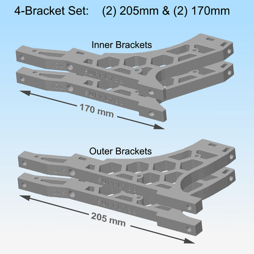 Action Brackets Set of 4 with 170mm Inner Brackets (for YC, Weber)