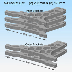 Action Brackets Set of 5 with 170mm Inner Brackets (for YC, Weber)